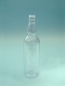 Sugar Glass Whiskey Bottle. Smash it prop. Clear sugar glass.