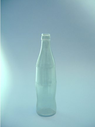 Cola-Automatenflesje, blank, 25 cm hoog x diameter ø 6,5cm.