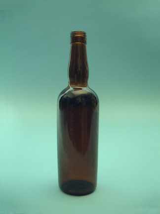Sugar glass Whisky bottle Madeira, color brown, 29 x 7 centimeter.