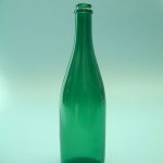 Suikerglas Sektfles, groen,30 x ø 8 cm.