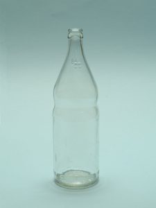 Sugar glass Mineral water bottle 1 Liter, clear, 29 x ø 8.5 cm.