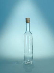 Sugar glass transparent Schnaps bottle 500ml. 29.8 x ø 6.1 cm.