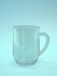 Tea mug, wine glass, tea glass made of sugar glass. 10.5 x 7.5 cm.