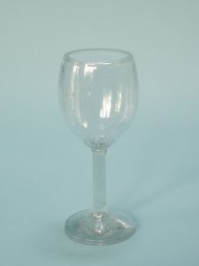 Sugar glass Wine glass, long handle. Height x Width: 18.5 x 8 cm