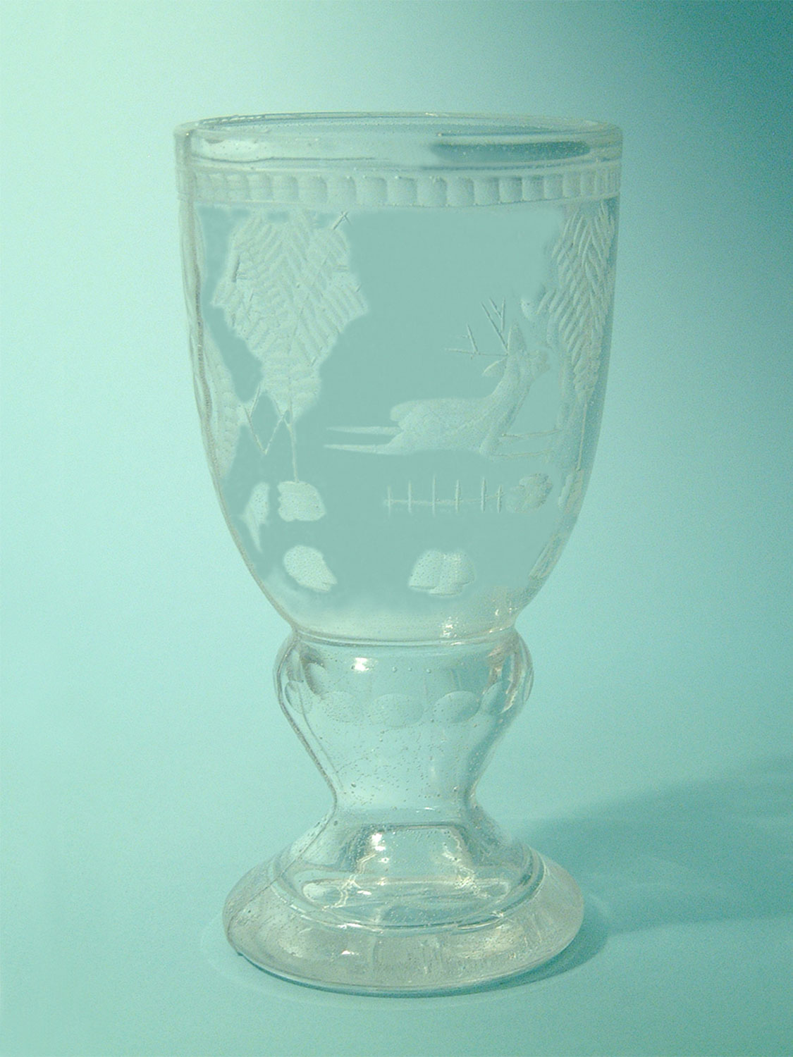 Sugar glass - safety glass - Wine chalice shepherd motif 15,5 x 8 cm.