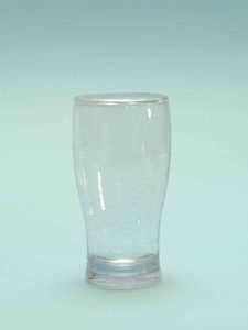 Guinness Beer glass made of sugar glass, transparent, 16 x 8,5 cm.