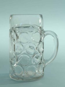 Awesome sugar glass beer stein. Height x width: 20.2 x ø 10.9 cm.