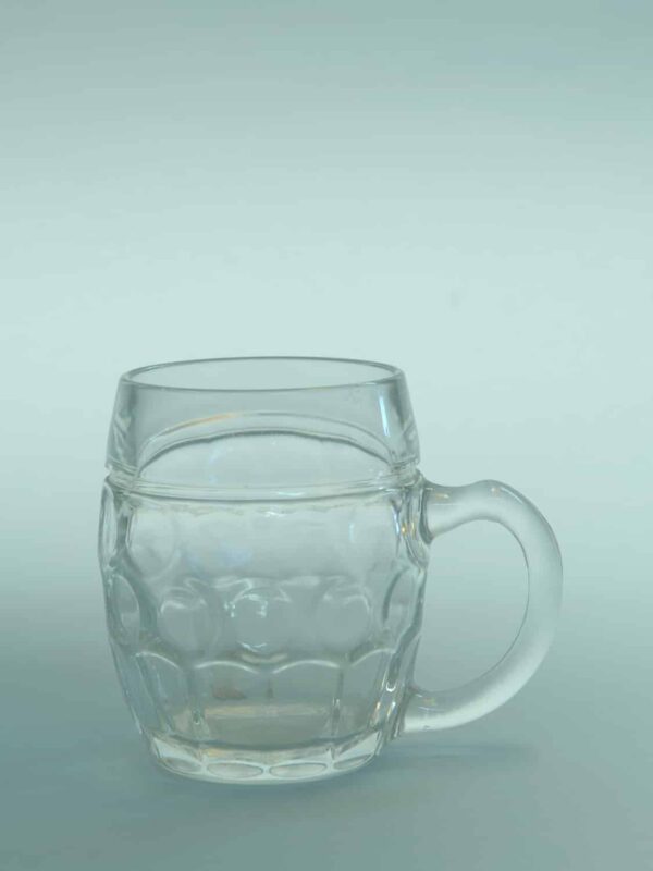 Sugar glass, small beer mug 0.3L belly model 10.5 x 8.9 cm.