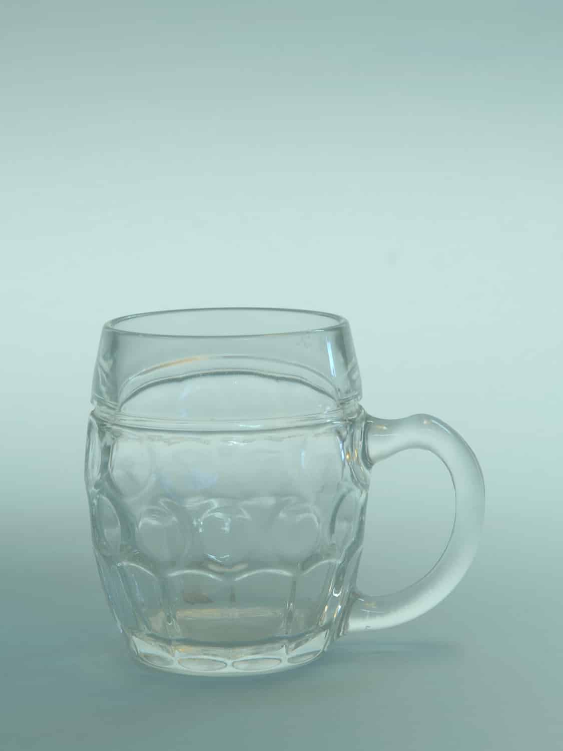 Sugar glass, small beer mug 0.3L belly model 10.5 x 8.9 cm.