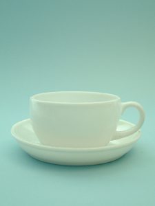 Suikerglas Koffiekopje / theekopje. Hoogte x Breedte 6 x ø 10 cm. (Model 1)