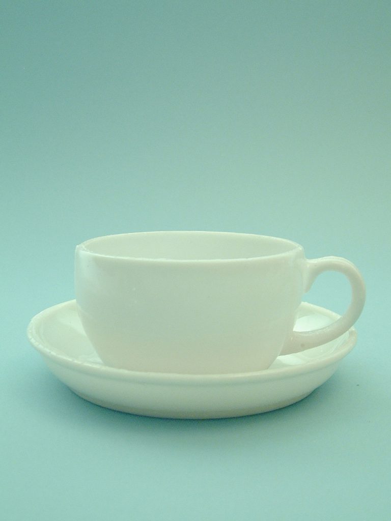 Suikerglas Koffiekopje / theekopje. Hoogte x Breedte 6 x ø 10 cm. (Model 1)