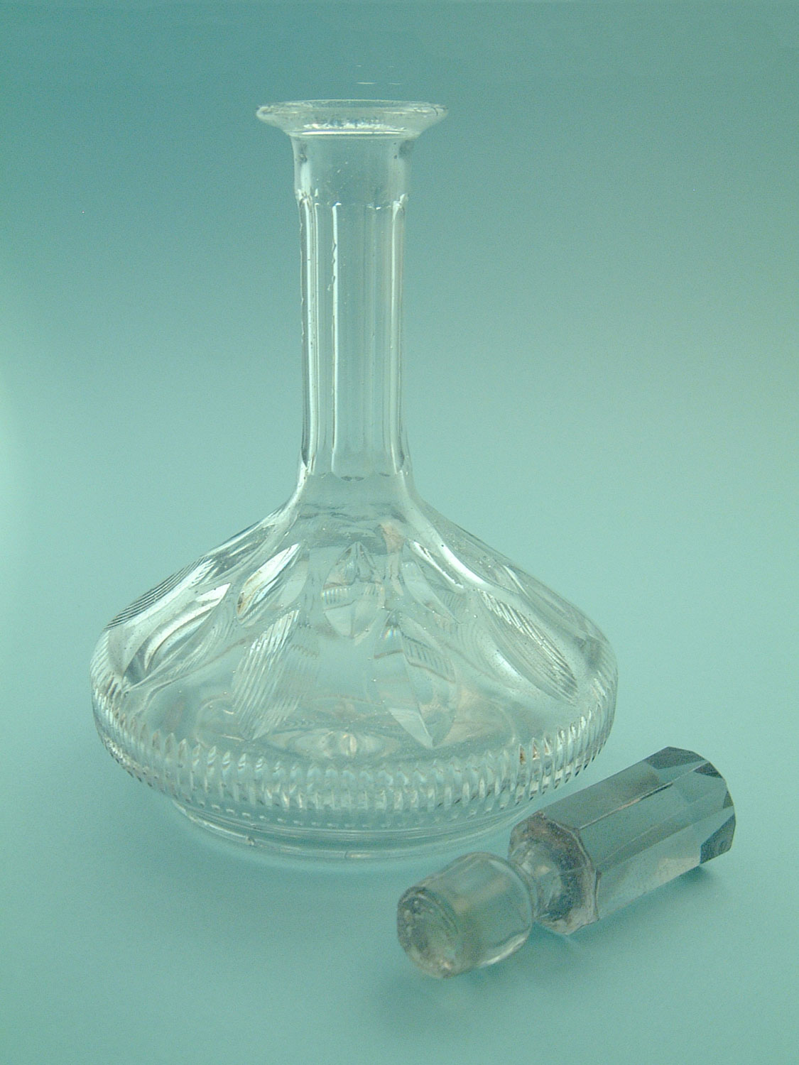 Filmglas / suikerglas Port/ wijn karaf, 19,5 (28)cm x ø 15,5 cm.