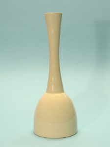 Sugar glass vase, white, slim, white, 34 x 13cm.