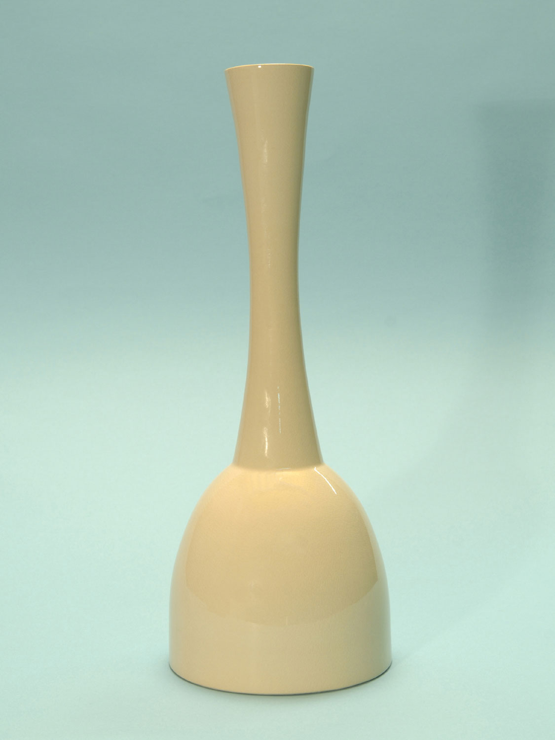 Sugar glass vase, white, slim, white, 34 x 13cm.