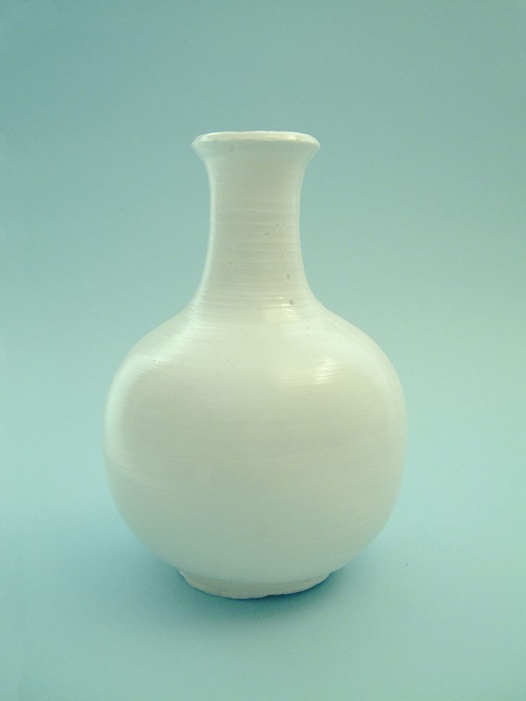 Medium-sized model white sugar glass vase.