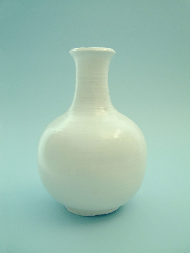 Medium-sized model white sugar glass vase.