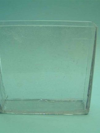 Laboratorium suikerglas bak. Doorzichtig suikerglas. Glazen bak, H 26 cm x L 25 cm x B 7 cm.