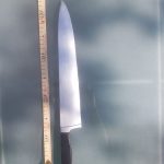 Movie prop. Kitchen knife film prop. Latex, Length 43 centimeters.